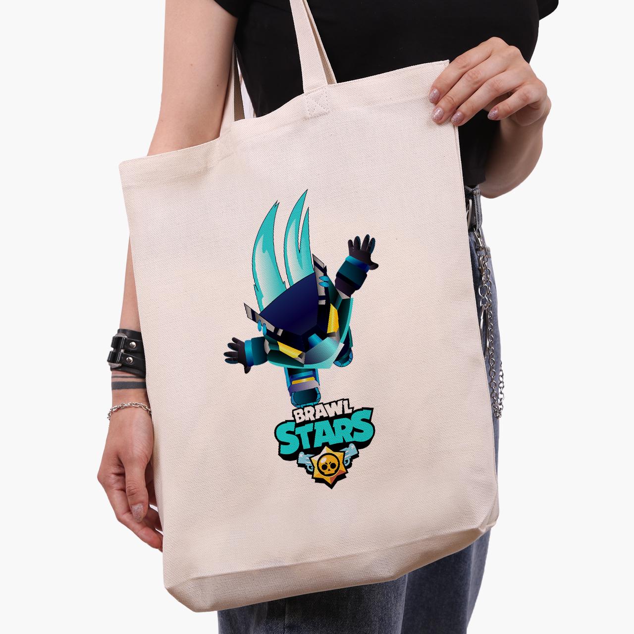 Еко сумка шоппер Dark Crow Brawl Stars 41х39х8 см Бежевий (9227-1706-WTD)