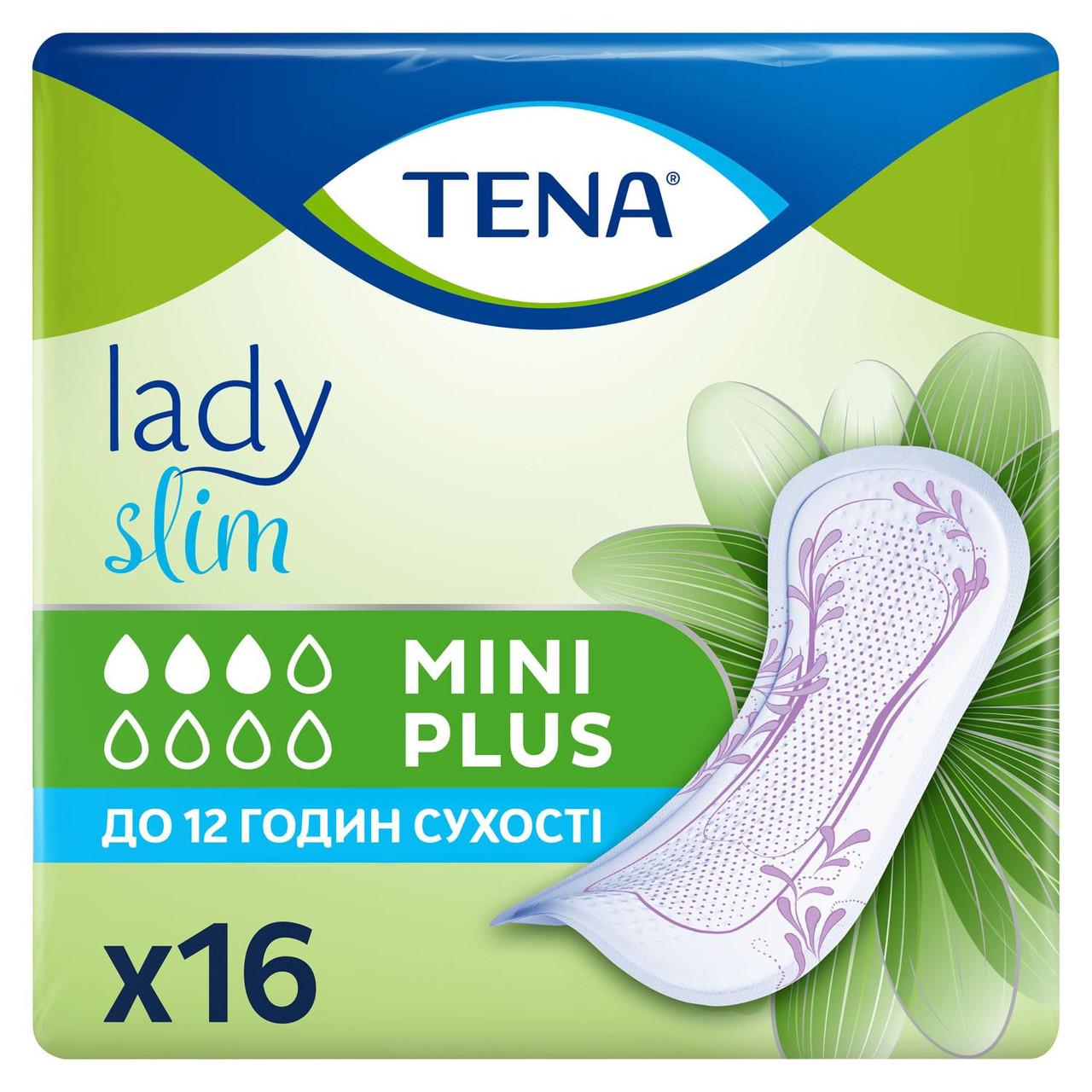 Урологічні прокладки для жінок TENA Lady Slim Mini Plus 16 шт. 3 крап.