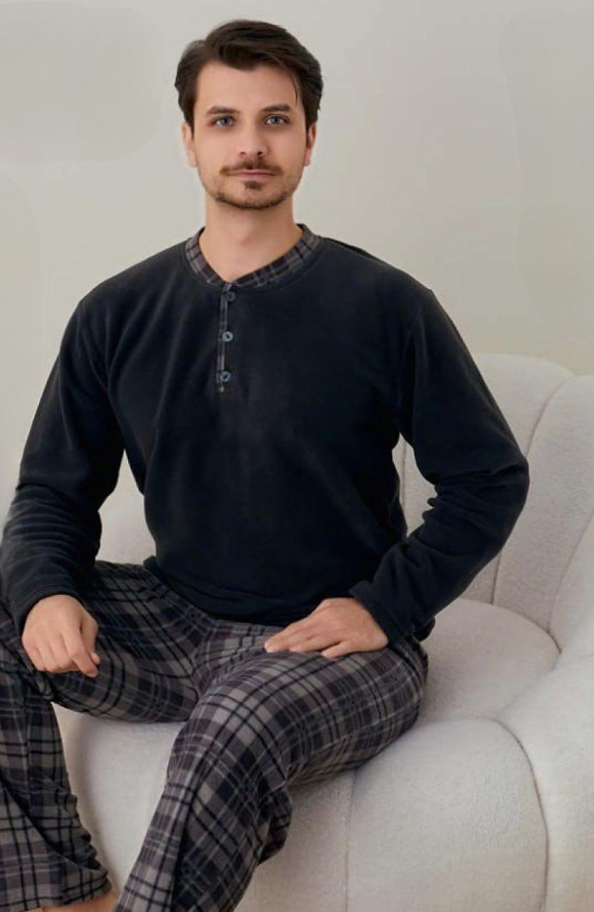 Пижама мужская теплая из флиса полар M Серый в клетку (BZ04030) - фото 4 Пижама мужская теплая из флиса полар M Серый в клетку (BZ04030) - фото 4