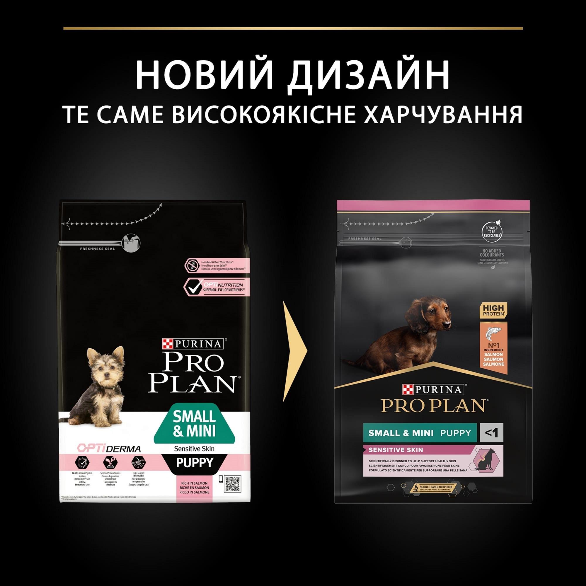 Сухий корм для цуценят маленьких порід з чутливою шкірою Purina Pro Plan Small&Mini Puppy Sensitive з лососем 3 кг (7613035123809) - фото 2