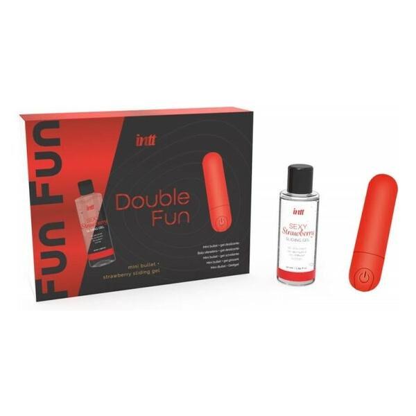Набір Intt DOUBLE FUN: віброкуля та лубрикантів полуничний 50 мл (SO7130) - фото 1 Набір Intt DOUBLE FUN: віброкуля та лубрикантів полуничний 50 мл (SO7130) - фото 1