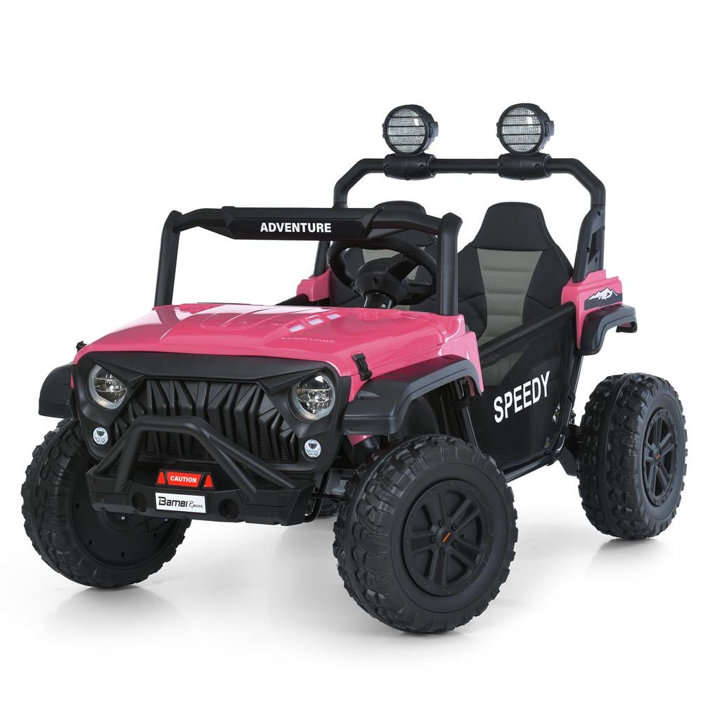 Детский электромобиль на аккумуляторе Джип Jeep M 6206 двухместный с пультом р/у для детей 3-8 лет Розовый (2687495158)