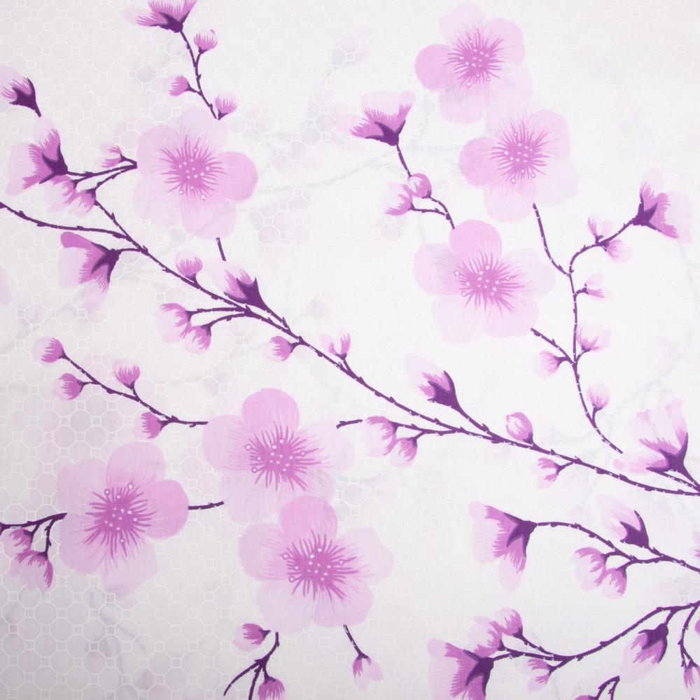 Ткань бязь ранфорс для постельного белья Сакура 130 гр/м2 240 см Пурпурный (G-6764/1)