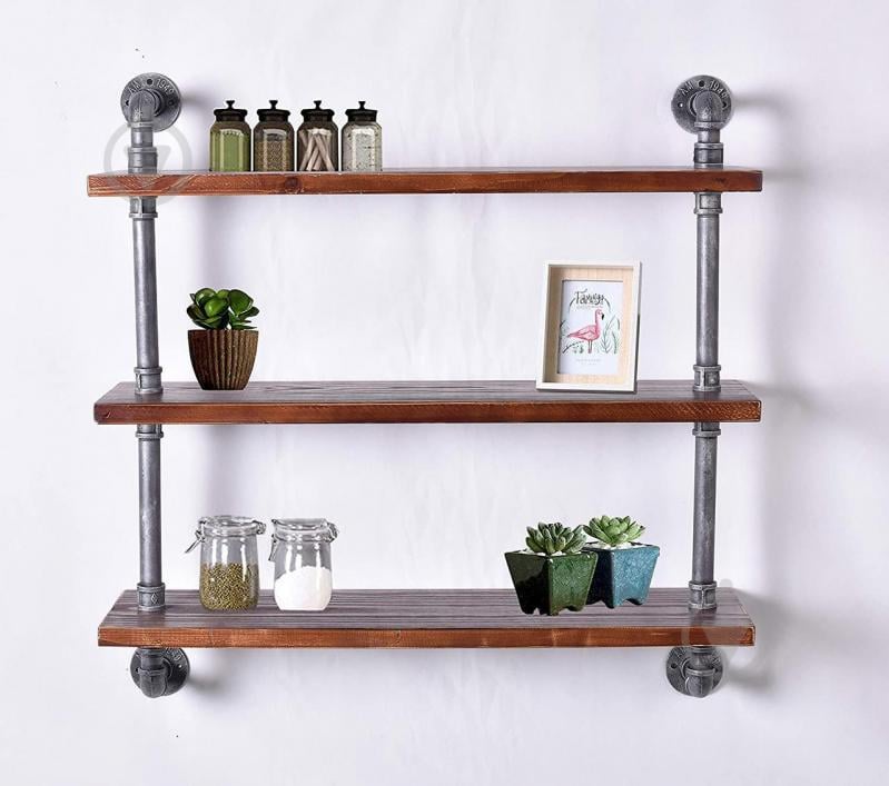 Полки навесные из труб GoodsMetall в стиле LOFT 700х800х200 ПТ5