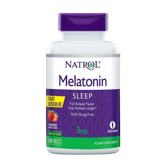 Мелатонін для сну Natrol Melatonin Fast Dissolve 3 мг 150 Tabs Strawberry Flavor