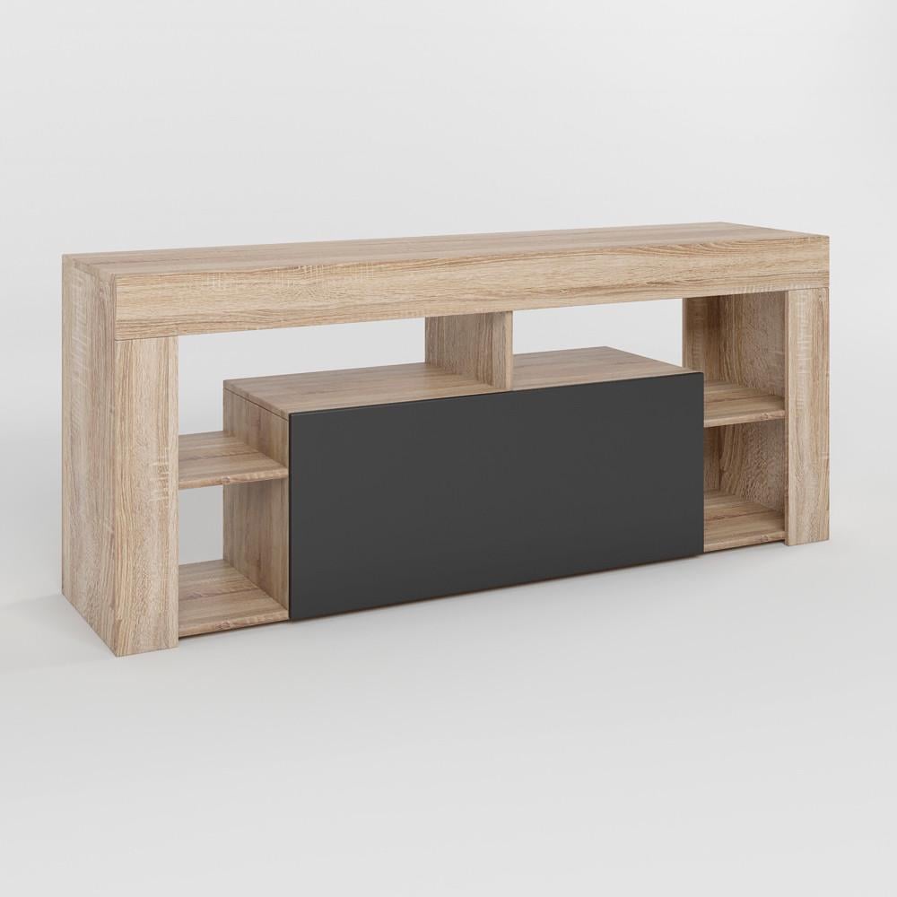 Тумба під ТВ М-Зон Джеко 140 із 4 полицями Сонома/Антрацит (MZN-031036)