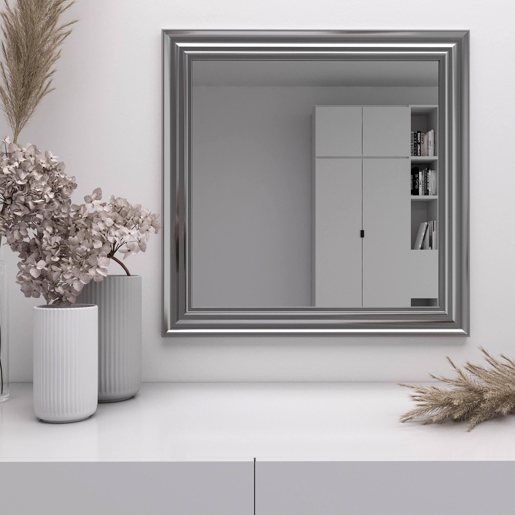 Зеркало квадратное Black Mirror 92х92 см Серебристый (7024-270)