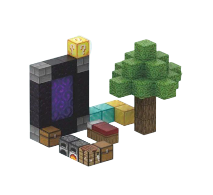 Конструктор детский магнитный Minecraft Телепорт 48 строительных блоков и 2 фигурки (2570451449)