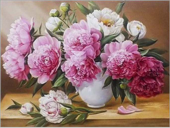 Картина по номерам Букет пионов в вазе 50x40 см (РНК-418)