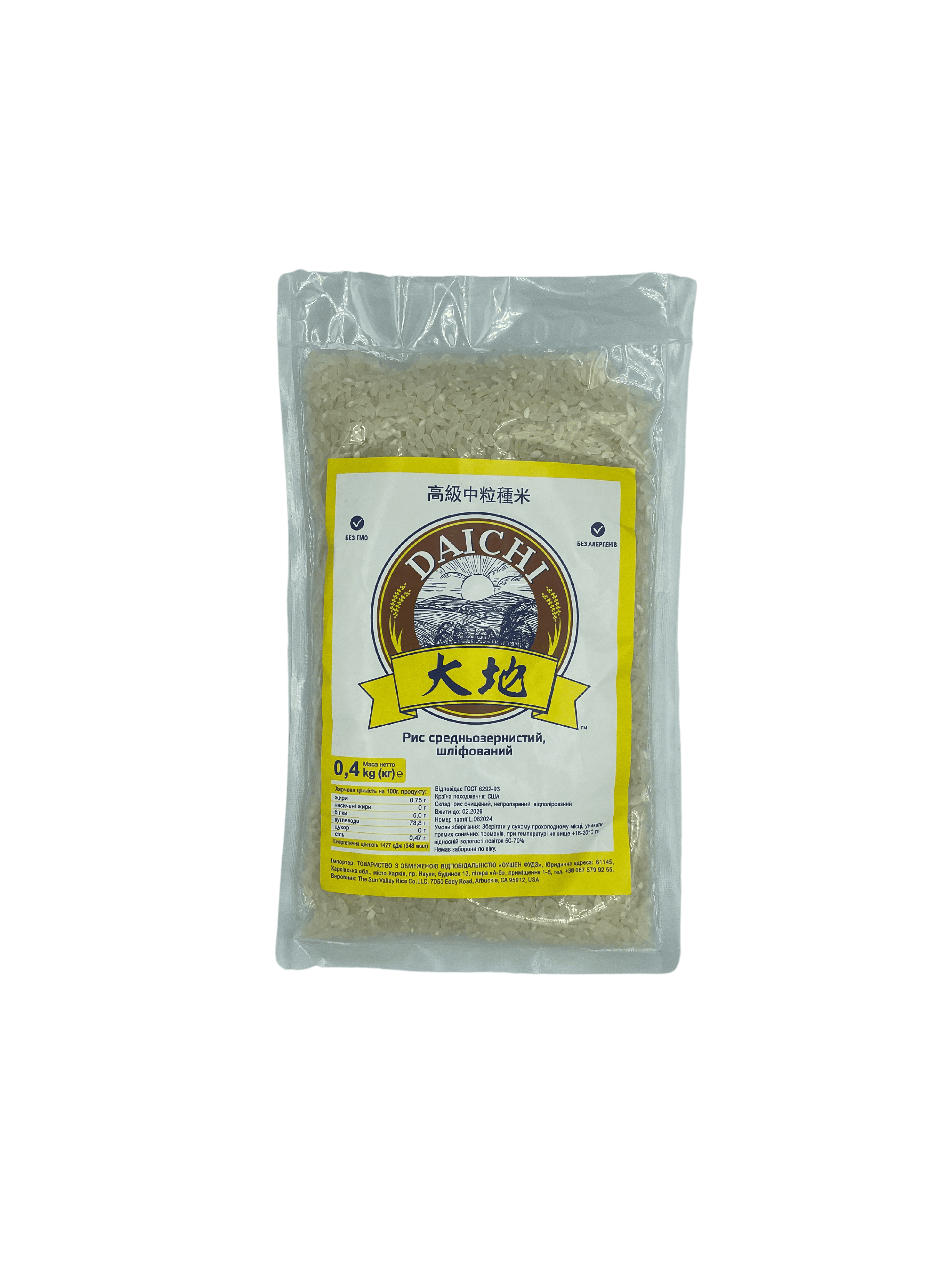 Рис для суши DAICHI 400 г (000009292)