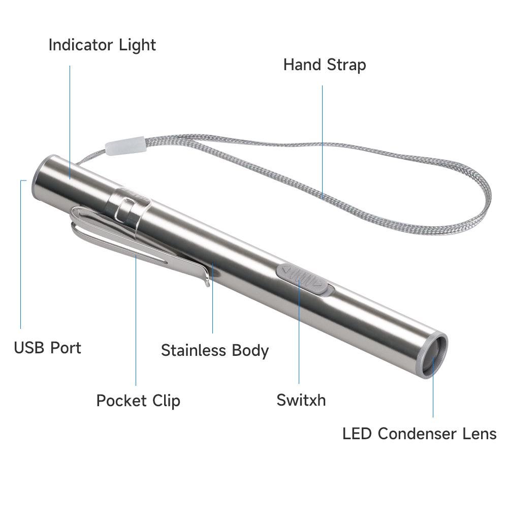 Фонарик светодиодный медицинский S&T на аккумуляторе с зарядкой от USB - фото 9