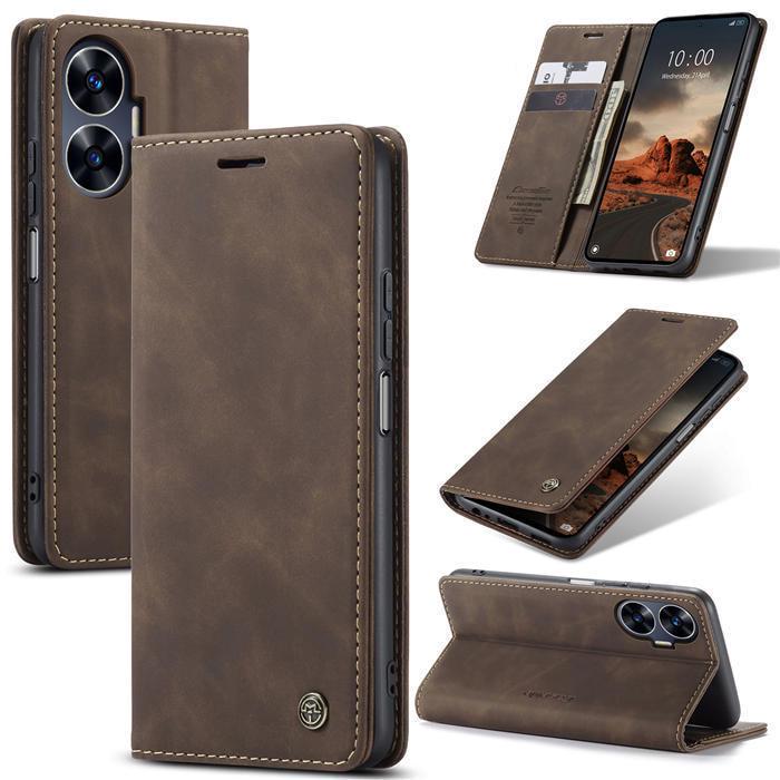 Чехол книжка с магнитом Realme C55 CaseMe Dark Brown (32837-05)