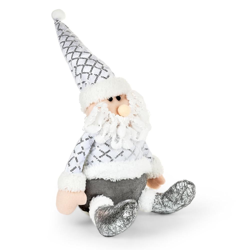 Новогодняя фигурка Stenson Santa Snowman 38 см Серебристо-белый (R96539)