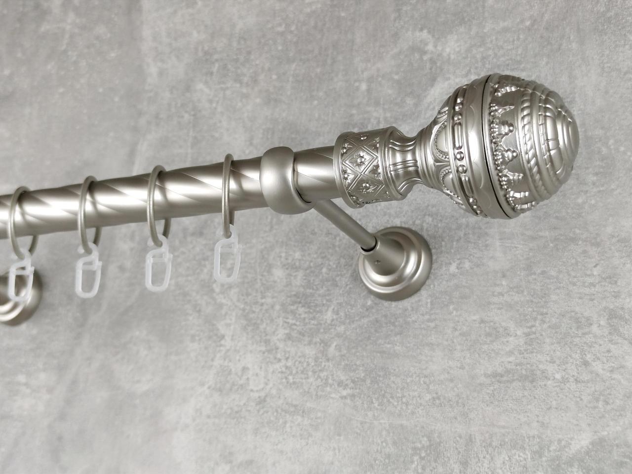 Карниз MStyle металлический для штор однорядный Арабеска 25 мм крученый 160 см Сатин (5011493)