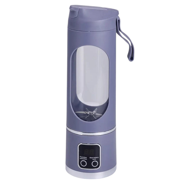 Блендер-шейкер аккумуляторный для смузи и коктейлей YIWU с USB-зарядкой 25 Вт 2в1 450 мл Серый (HP-11-10G)