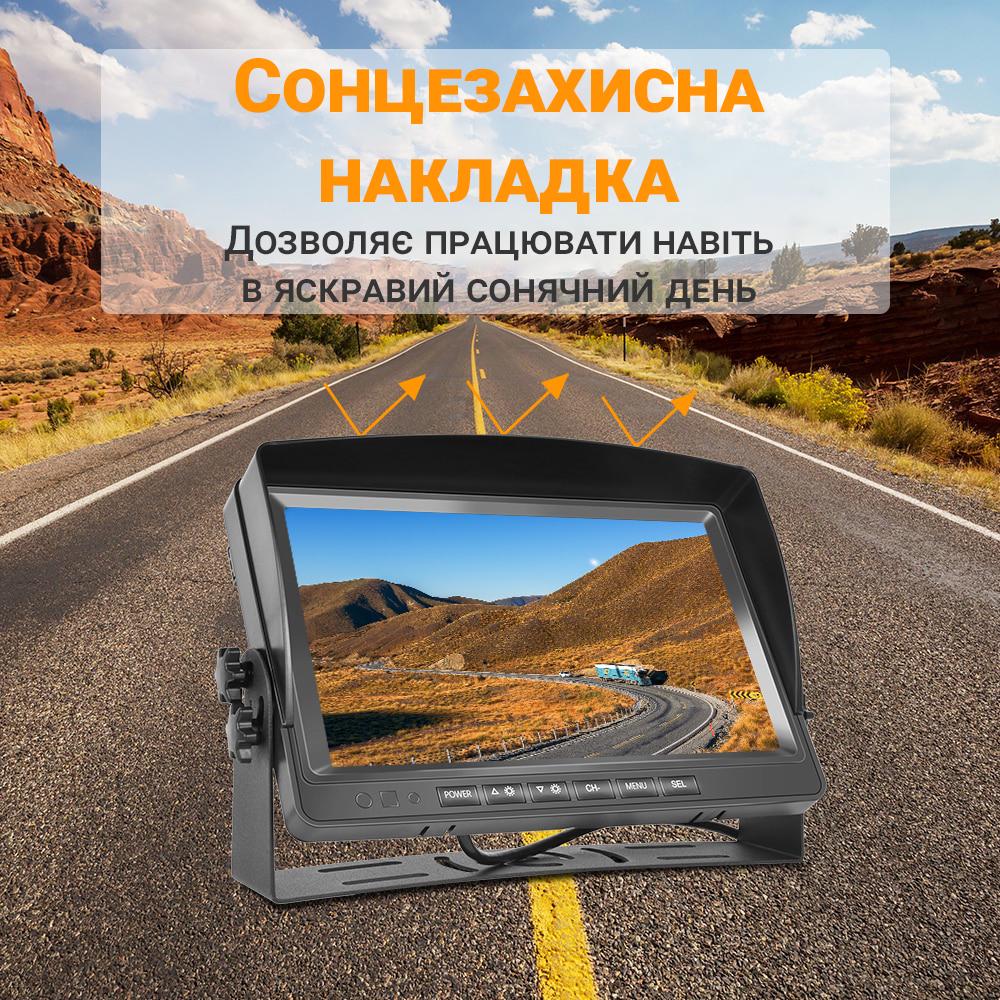 Система для вантажних автомобілів паркувальна Podofo A2805 з 2-ма камерами заднього виду та 9" монітором - фото 10