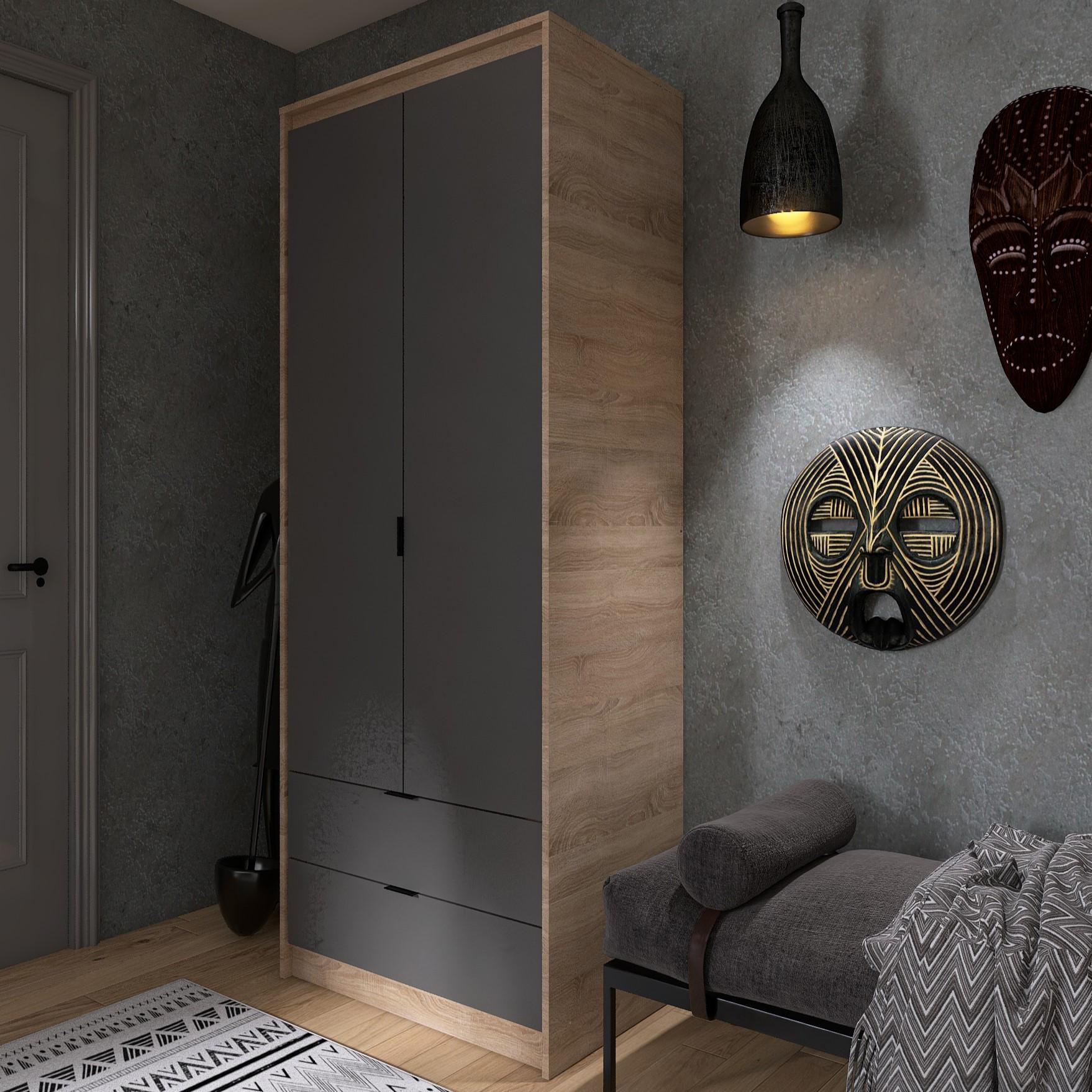 Шкаф Everest Сити 800 802х500х2046 мм Сонома/Графит (11430) - фото 3 Шкаф Everest Сити 800 802х500х2046 мм Сонома/Графит (11430) - фото 3