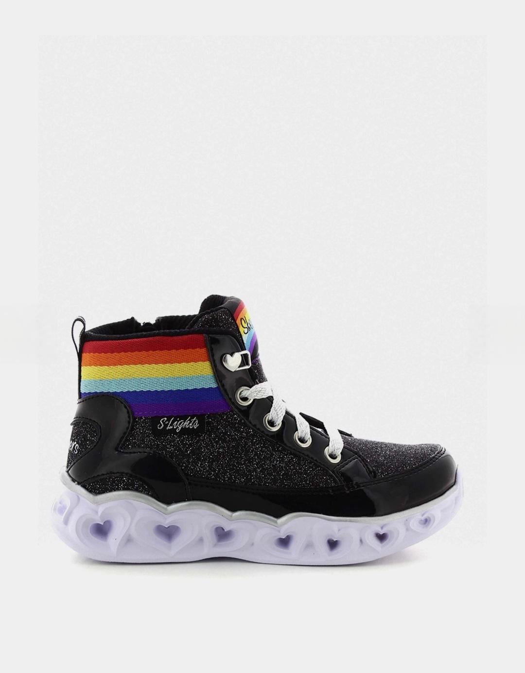 Ботинки на девочку Skechers Heart Lights с мигалками р. 35 (20272L BKMT)