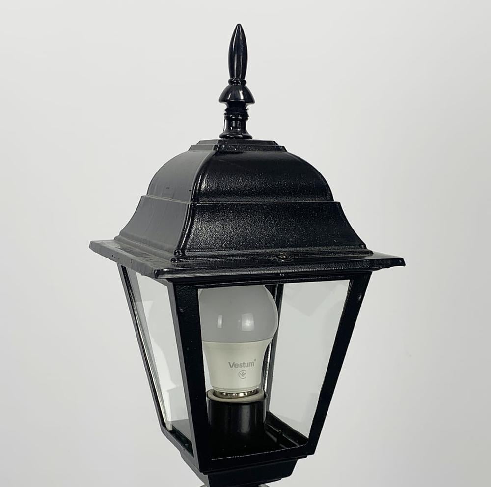 Уличный фонарь с прозрачным стеклом на ножке Черный (9030 BK S/S) - фото 2 Уличный фонарь с прозрачным стеклом на ножке Черный (9030 BK S/S) - фото 2
