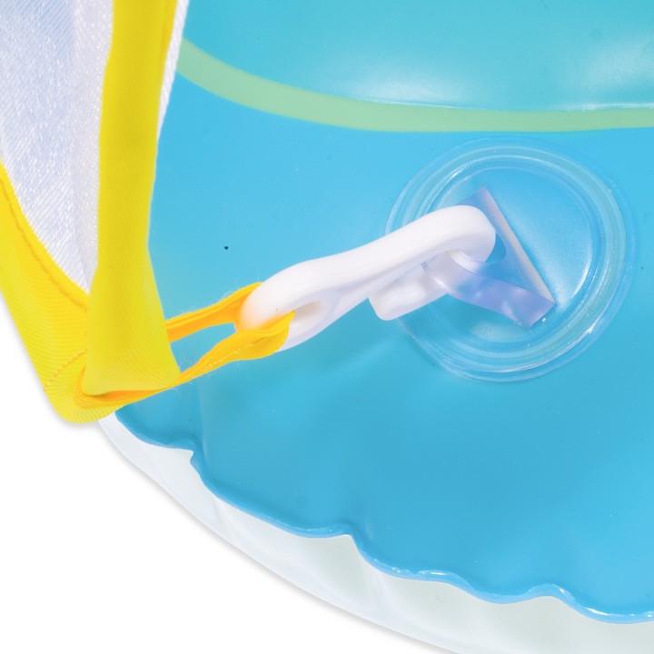 Круг надувной для плавания SwimRing с понтоном для детей с тентом Голубой (2633874444) - фото 8