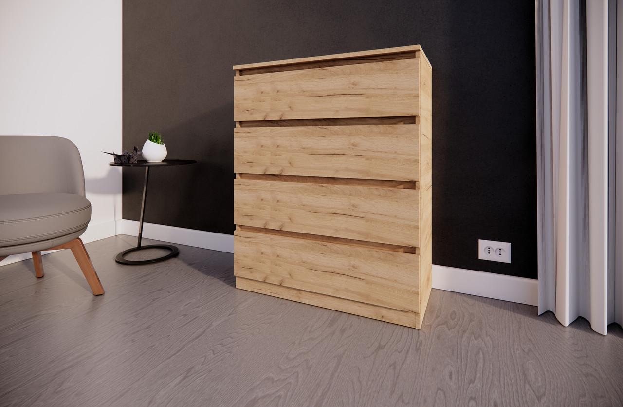 Комод MEBEX на 4 шухляди 80х40х100 см Дуб Крафт (VM4D800DC) - фото 1 Комод MEBEX на 4 шухляди 80х40х100 см Дуб Крафт (VM4D800DC) - фото 1