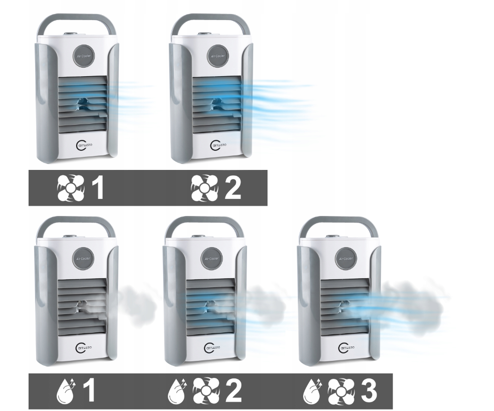 Охолоджувач повітря Carruzzo Q95D аккумуляторний 2000 mAh 3в1 (2192083878) - фото 7