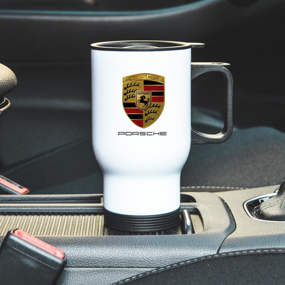 Термокружка автомобильная с логотипом Porsche 450 мл Белый (22802313)