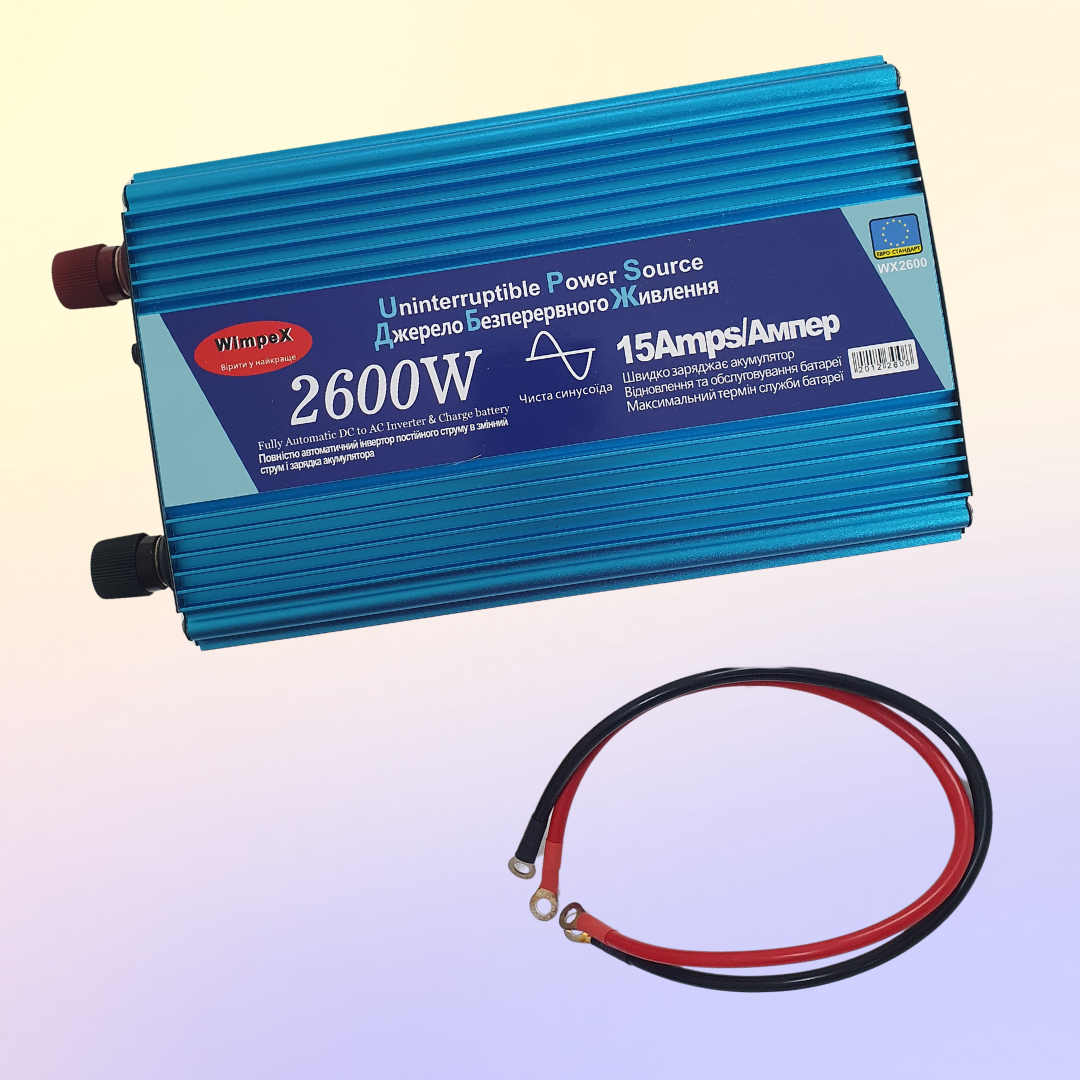 Автомобильный инвертор/преобразователь Power Inverter Wimpex 2600W с защитой от перегрузки X26-W00 - фото 2