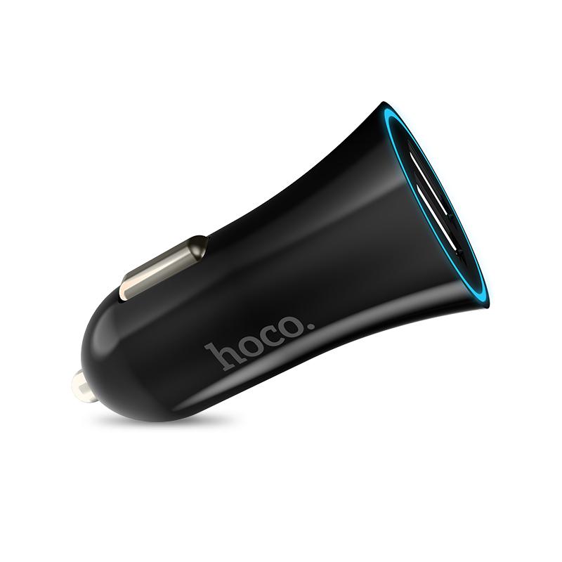 Автомобильное зарядное устройство Hoco UC204 Car Charger 2USB 2,4A Black