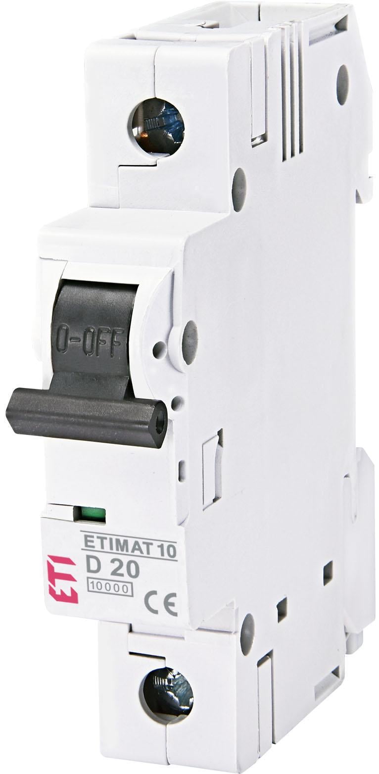 Автоматичний вимикач ETI ETIMAT 10 1p 20А 10кА D (2151717)