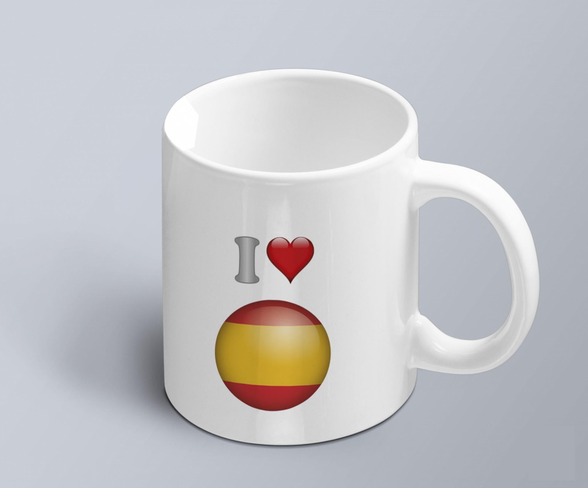 Чашка с принтом я люблю Испанию с изображением флага (02010109041)