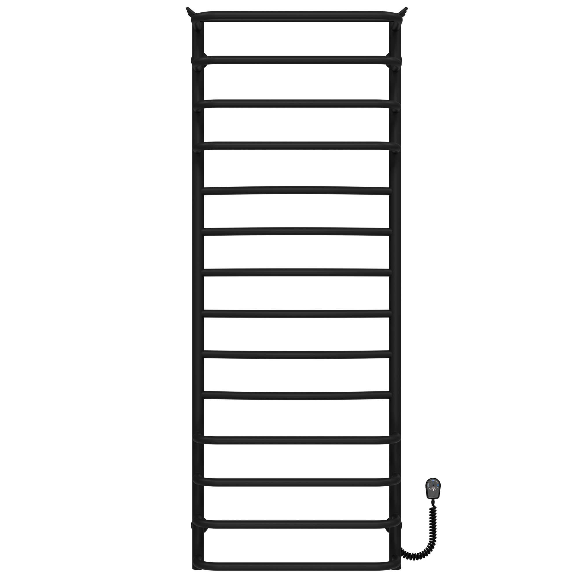 Полотенцесушитель электрический Deffi Юность П14 EF16 нержавеющая сталь 500х1400 мм Черный (C.YU.140.50.14.EBR5)