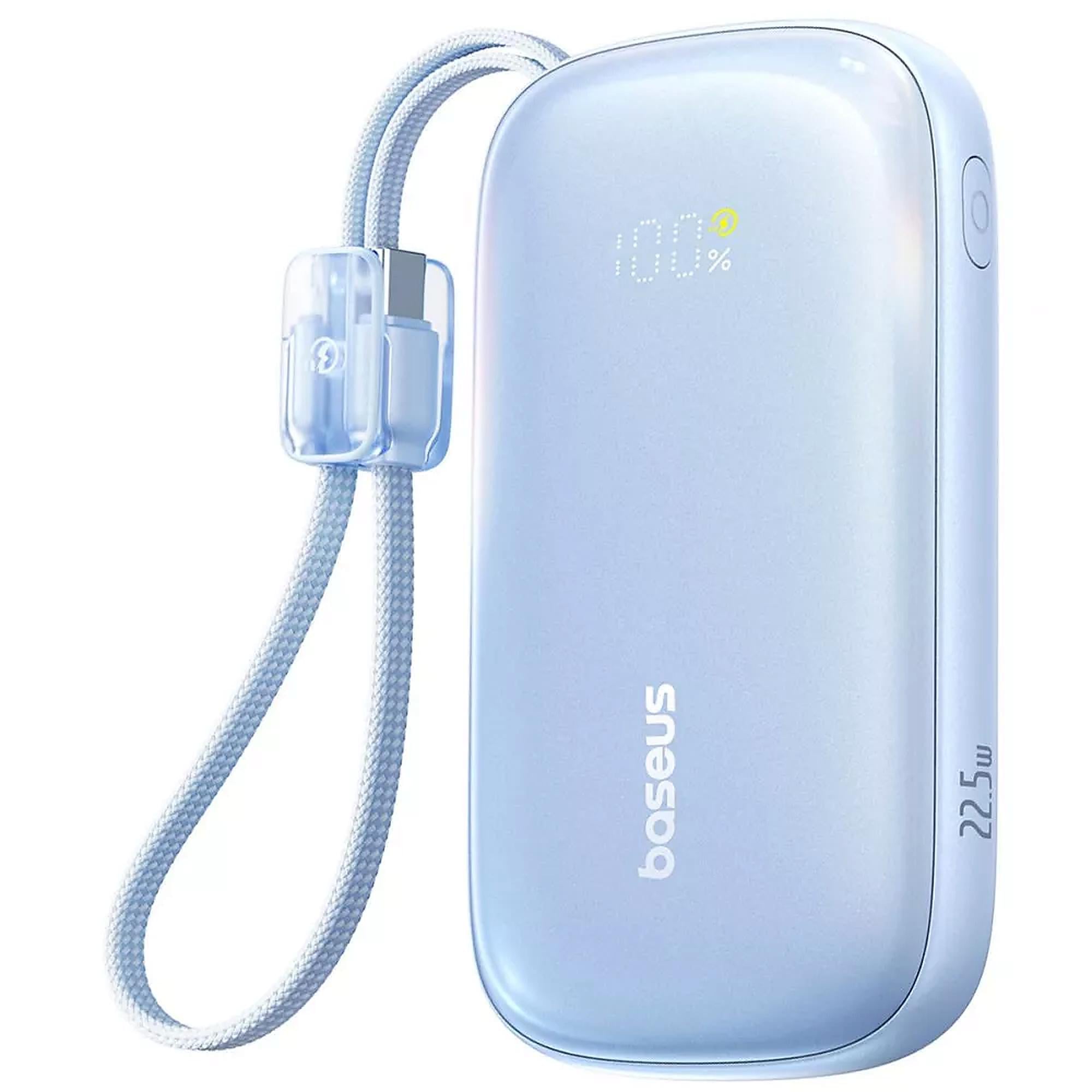 Павербанк с кабелем BASEUS EnerFill Qpow 3 Ultra 22,5W 10000 mAh 2хType-C/USB Голубой (E0027L03)
