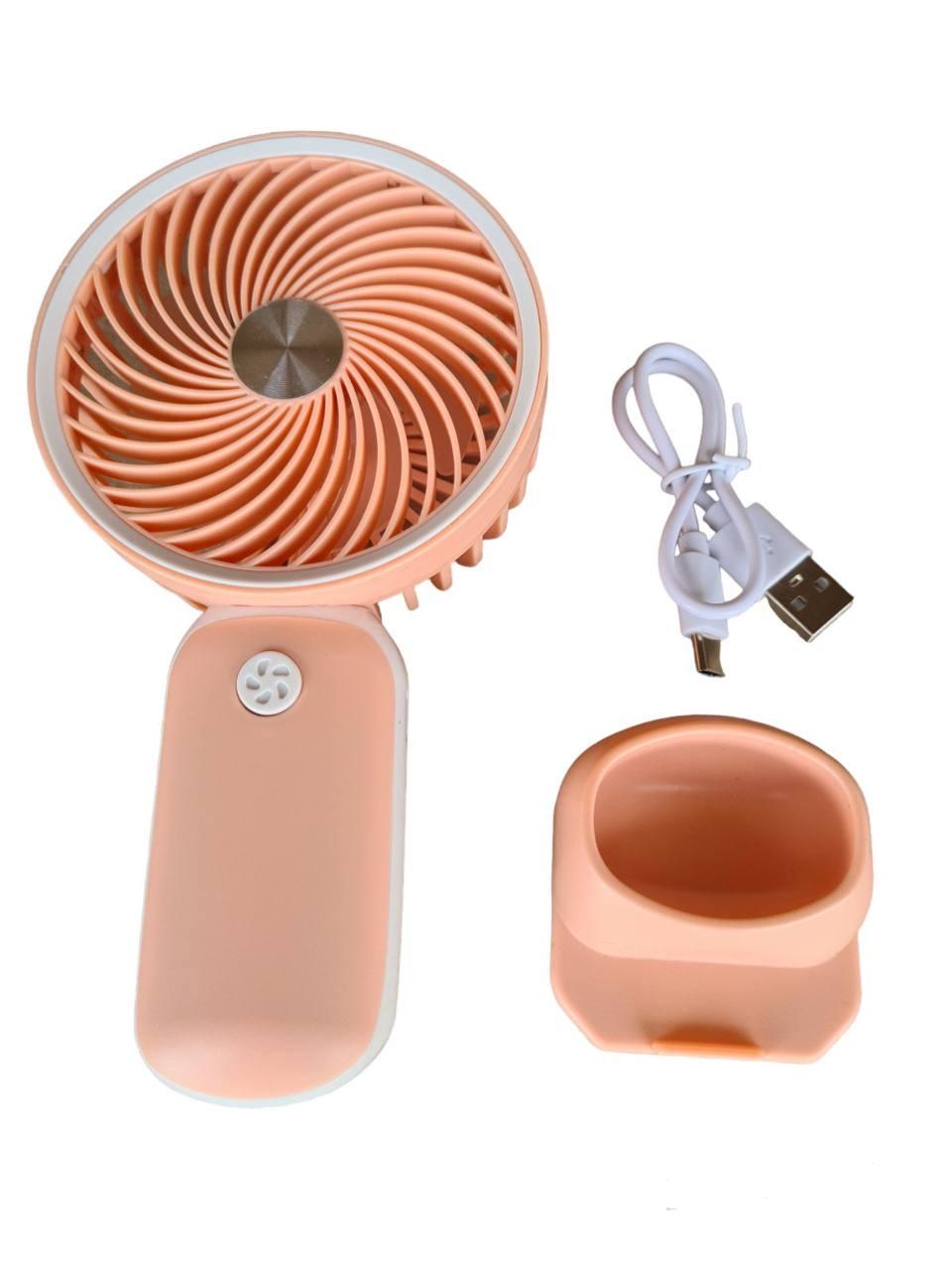 Вентилятор аккумуляторный Fan HX с зарядкой USB Розовый