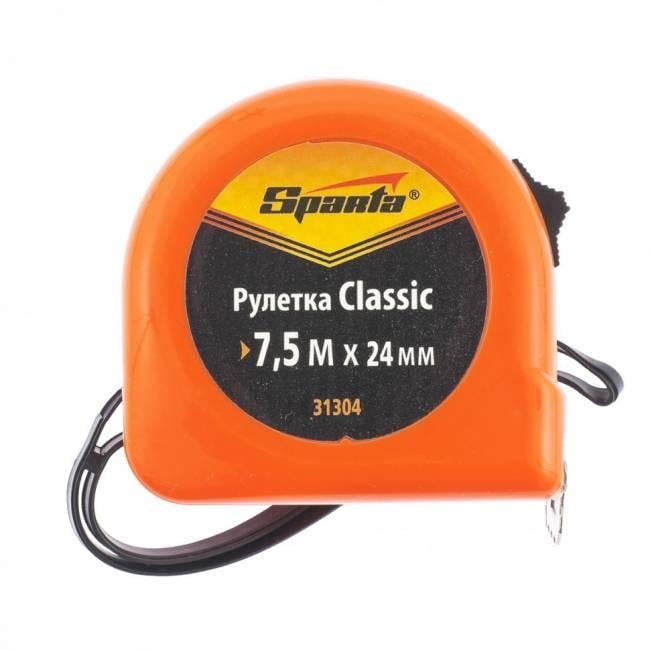 Рулетка Sparta 31304 Classic пластиковий корпус 7,5 м х 24 мм (15391711)