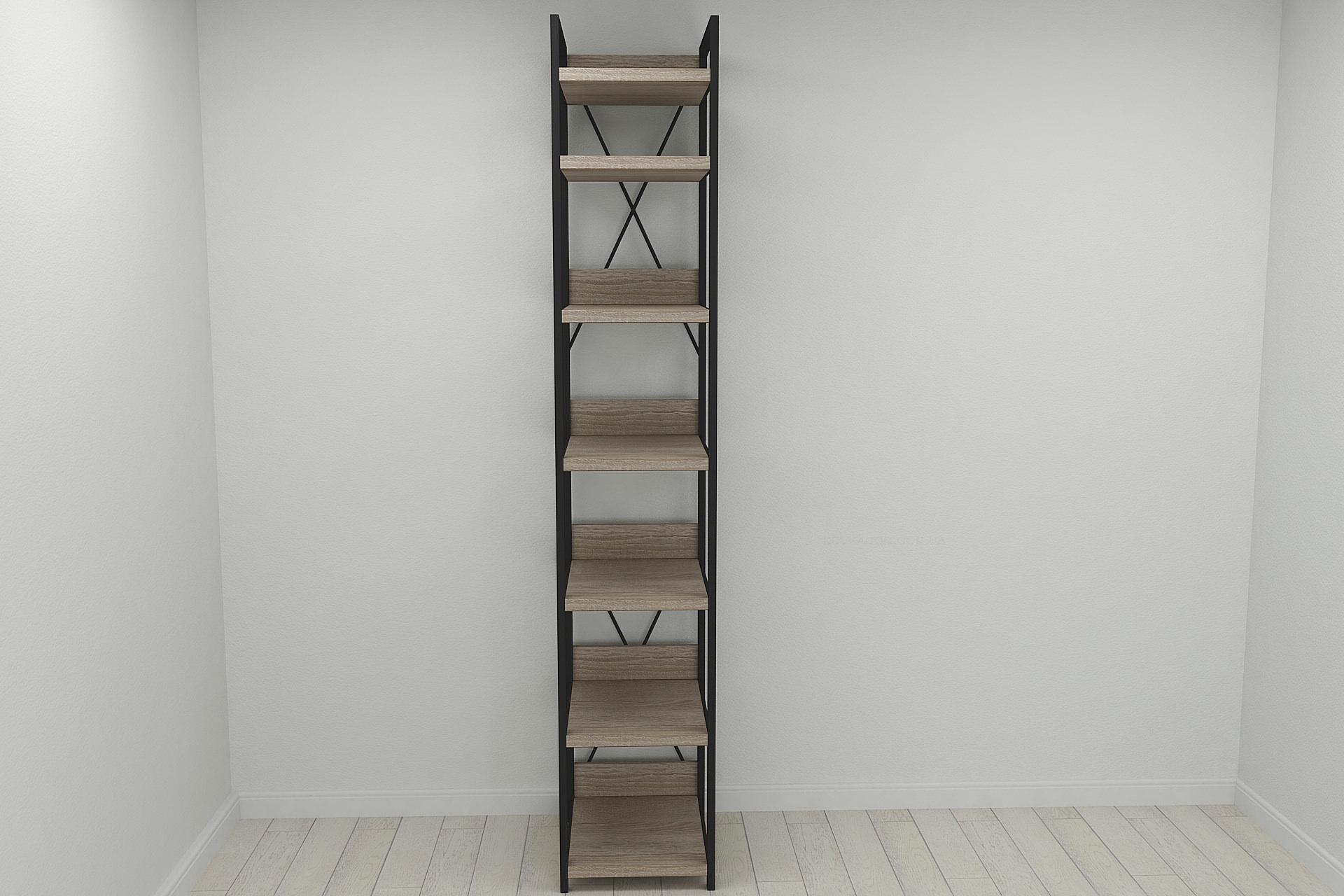 Шкаф-гардероб Ferrum-decor Коннект Уни секция 4 металл/ДСП 32 мм 220x40x50 см Черный/Дуб Сонома Трюфель (FRD-104550)