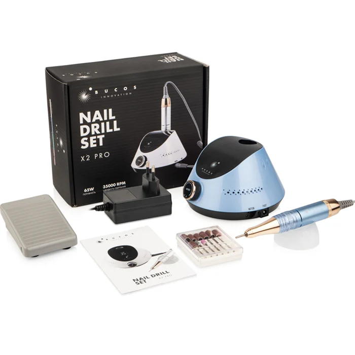 Фрезер для манікюру Bucos Nail Drill X2 PRO OCEAN 65 Вт 35 000 об/хв Blue - фото 5