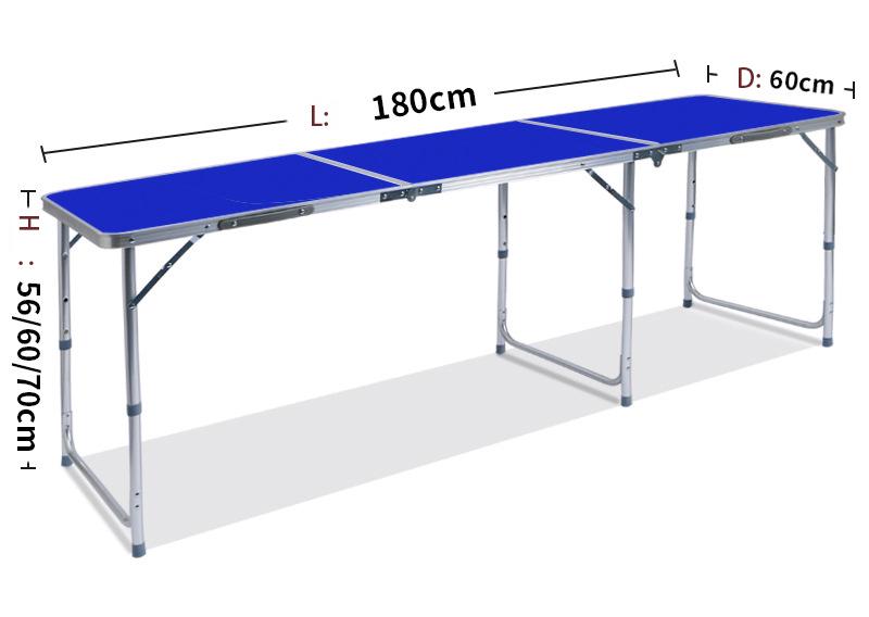 Розкладний туристичний стіл 180х60 см з 6-ма стільцями Синій (7041883) - фото 5