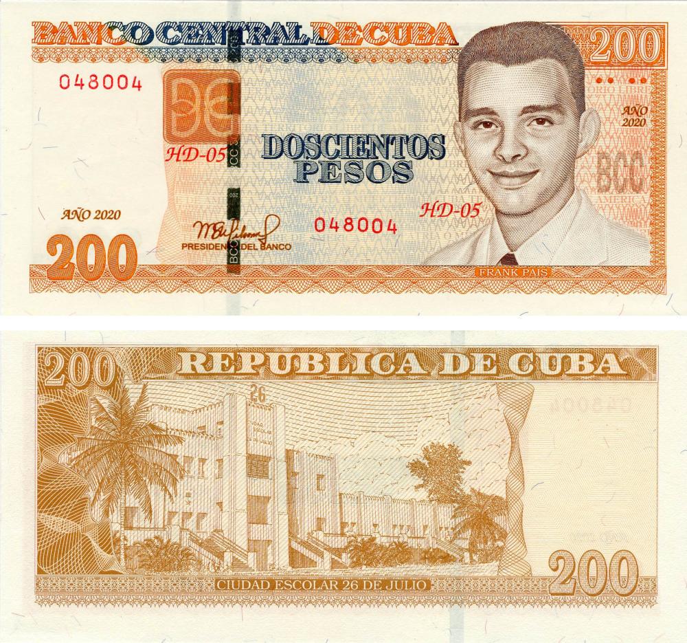 Коллекционная банкнота Куба 200 песо 2020 UNC P130 (Б17941)