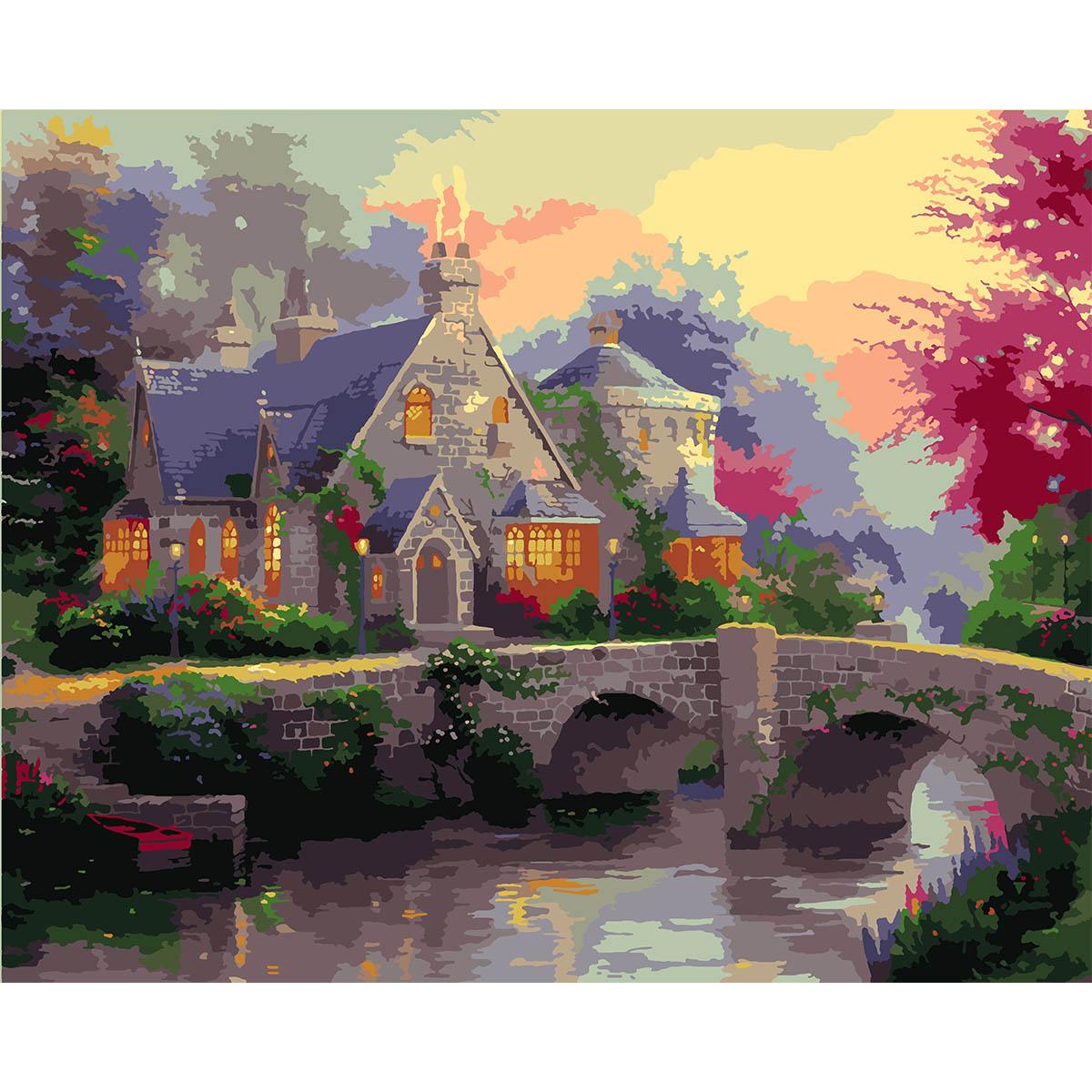 Картина по номерам Santi Дом у реки 40x50 см (Top-954832)