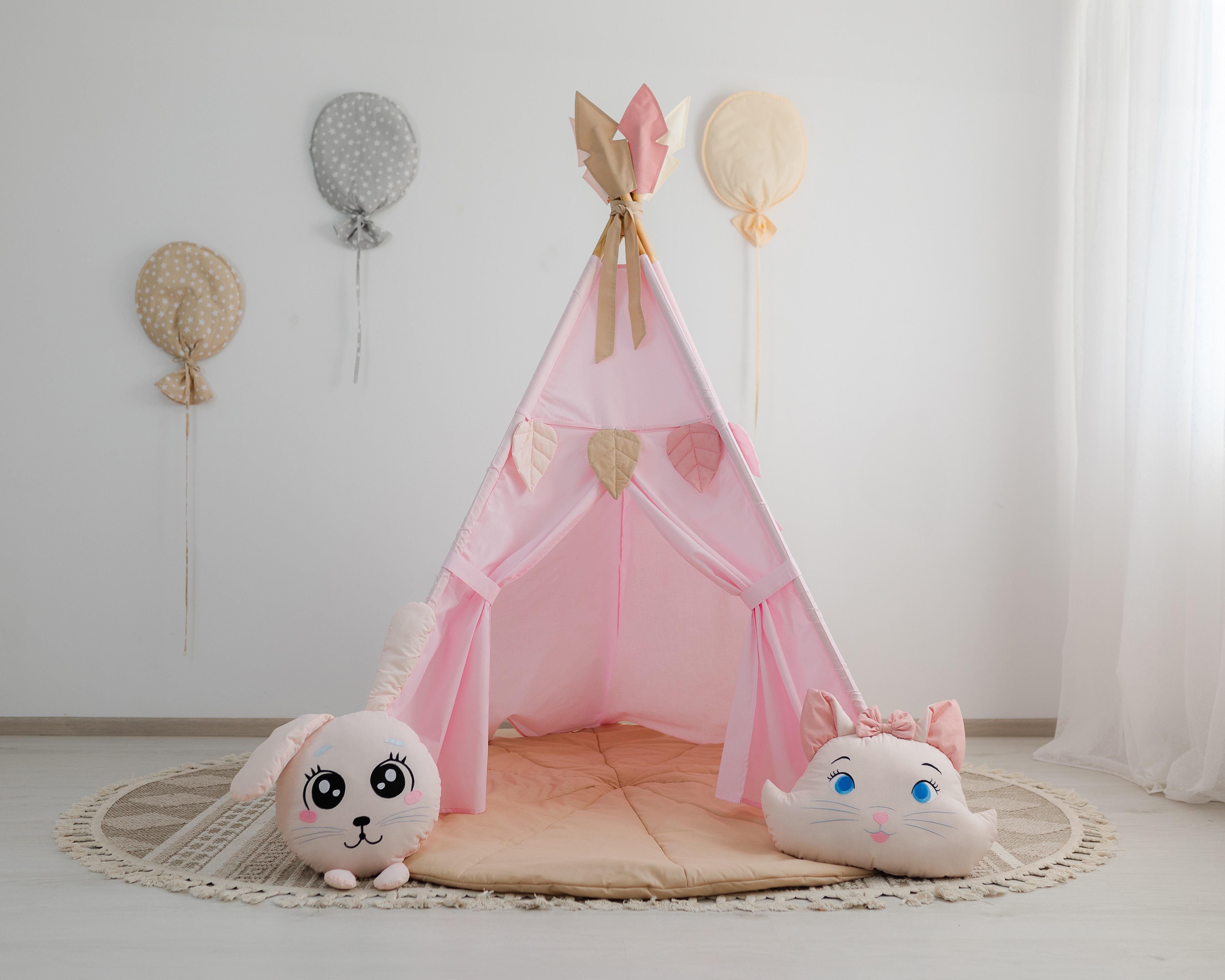 Вігвам для дітей Пухнасті друзі з об'ємним ковриком (0002096) - фото 2 Вігвам для дітей Пухнасті друзі з об'ємним ковриком (0002096) - фото 2