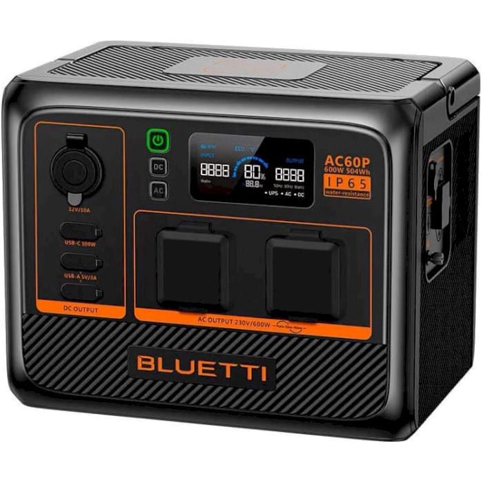 Електростанція акумуляторна Bluetti AC60P 600W 504 Втч батарея LiFePO4 IP65 Чорний (623898) - фото 6