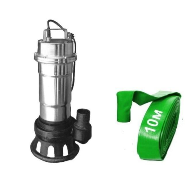 Насос фекальный Euroaqua WQS 2-2,5 хромированный чугун/нержавейка для грязной воды/фекалий/сливных ям с поплавком шланг 10 м (31173439)