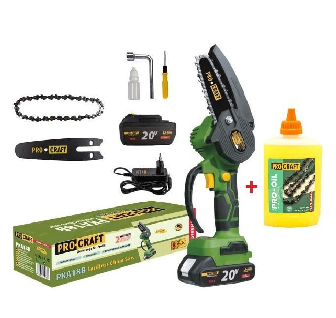 Пила аккумуляторная мини ProCraft PKA18B и АКБ/зарядное/масло