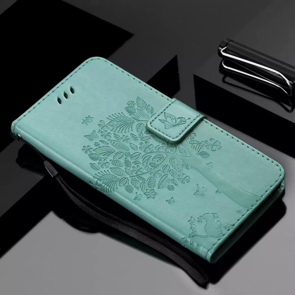 Чехол книжка Xiaomi Mi 9T / Redmi K20 (чехол кот и дерево) Turquoise (38228-32)