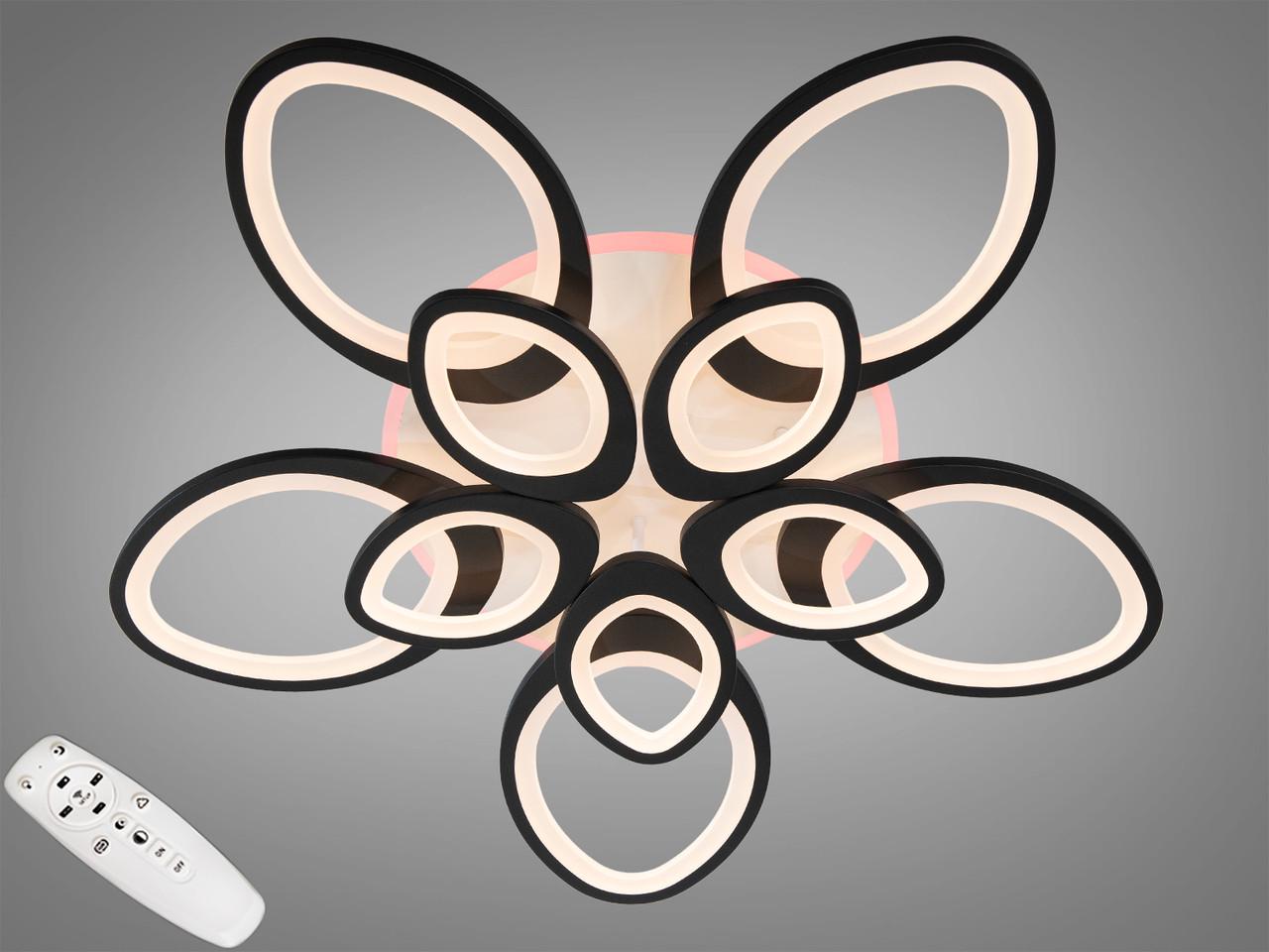 Люстра стельова з димером LED 8059/5+5BK 3col dim (2437593312)