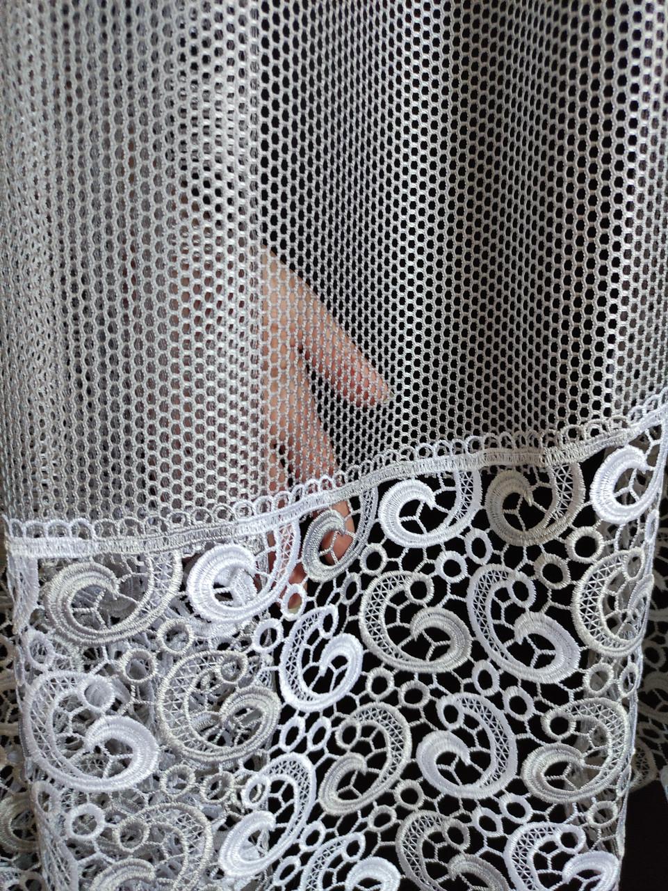 Занавеска аркой Грек с кружевом 320x180 см Серый (а30с-гр66) - фото 3