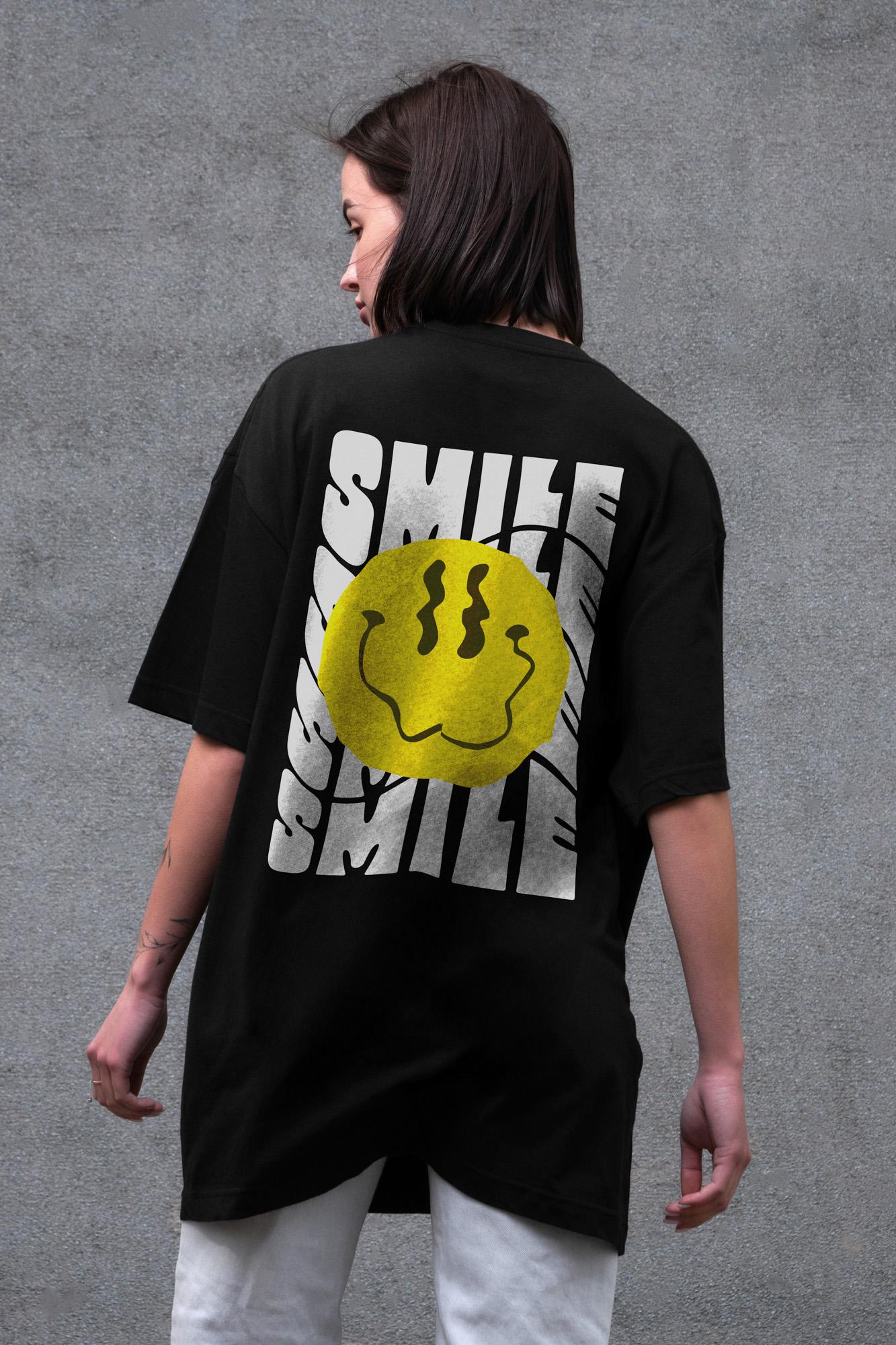 Футболка женская Without с принтом Smile оверсайз 2XL/3XL Black (2XL8049507)