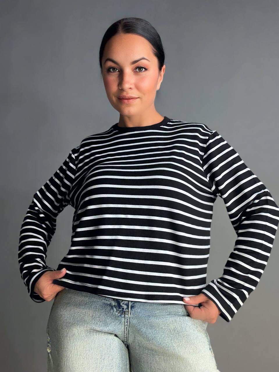 Лонгслів жіночий KEYYMOD 34094 реглан в смужку з підплічниками вільний крій оверсайз M Чорний (1505) - фото 9 Лонгслів жіночий KEYYMOD 34094 реглан в смужку з підплічниками вільний крій оверсайз M Чорний (1505) - фото 9