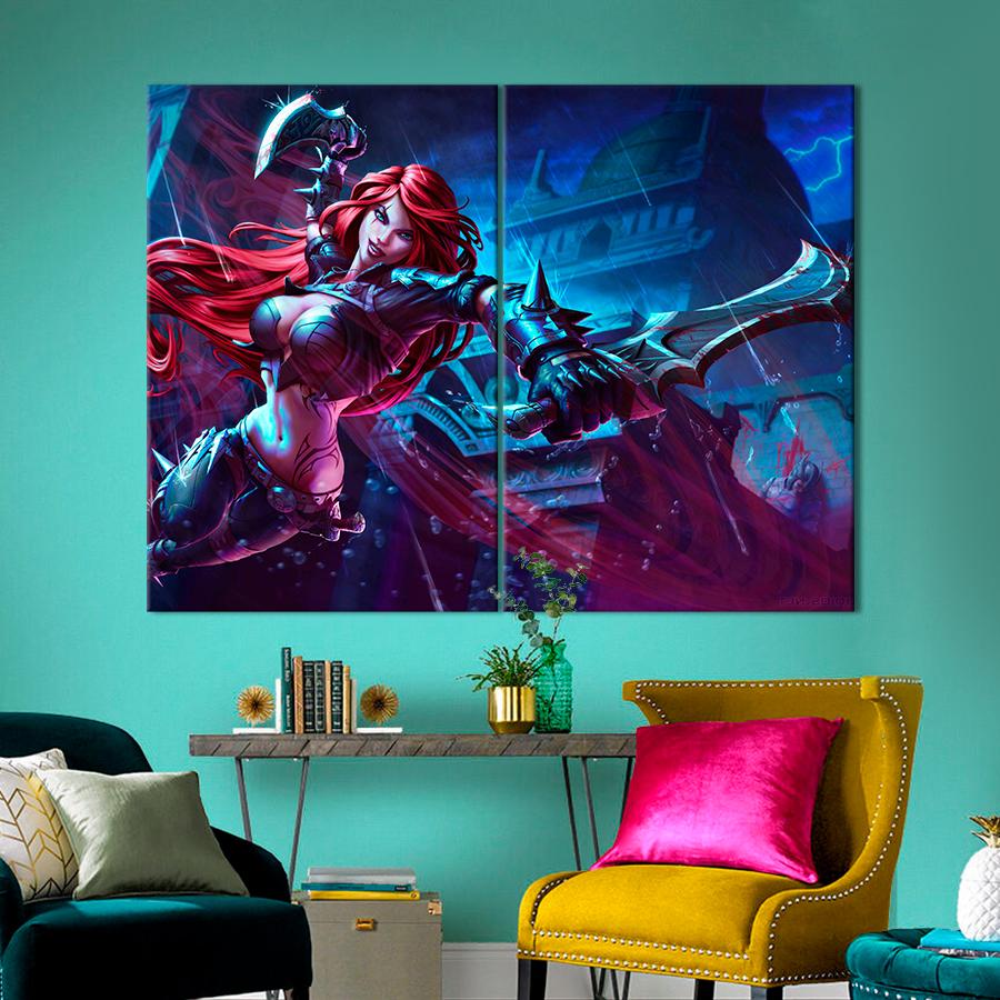 Настенний декор Смертоносная Катарин League of Legends 71x51 см (A141-2)